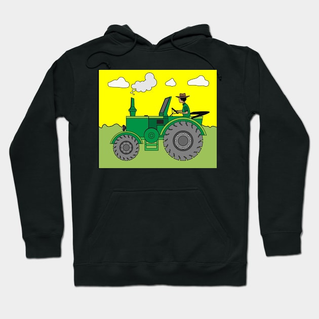 Tractor Trecker Farmer Vice Hoodie by flofin